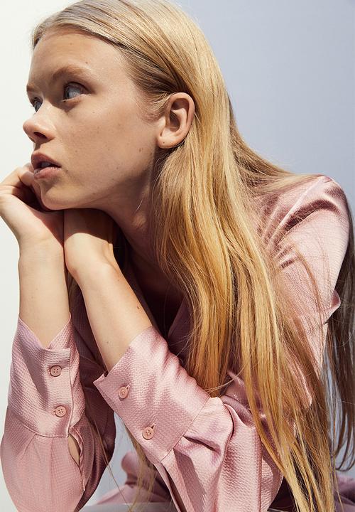 H&M - Pointed-collar shirt - powder pink