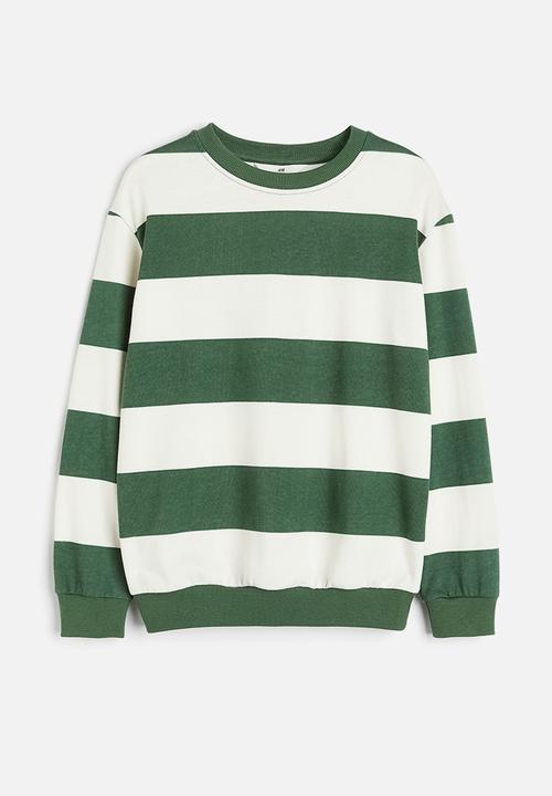 H&M - Printed sweatshirt - green & white 