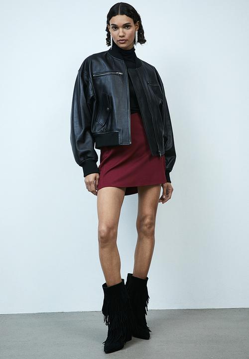 H&M - Jersey mini skirt - dark red