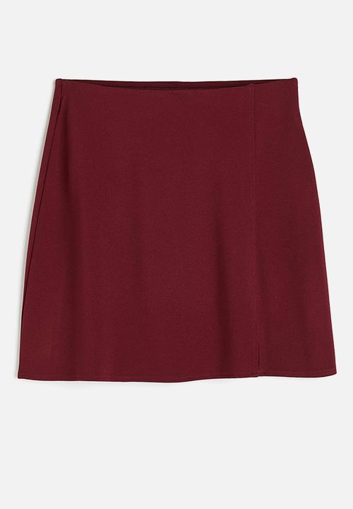 H&M - Jersey mini skirt - dark red