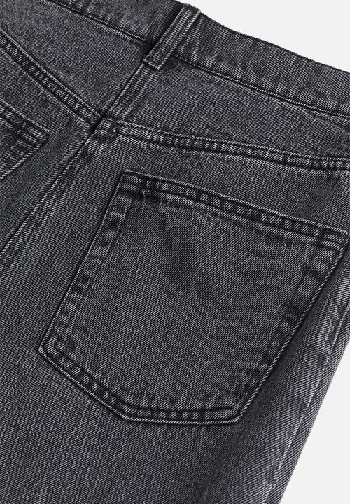H&M - Long denim skirt - black & grey