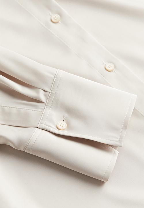 H&M - V-neck blouse - light beige 