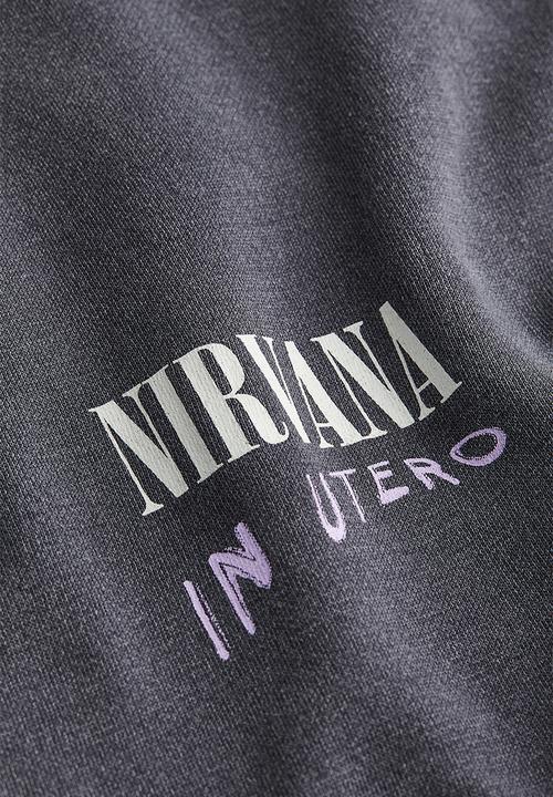 H&M - Oversized printed sweatshirt - dark grey/nirvana