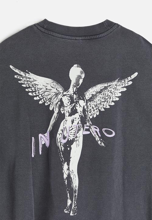 H&M - Oversized printed sweatshirt - dark grey/nirvana