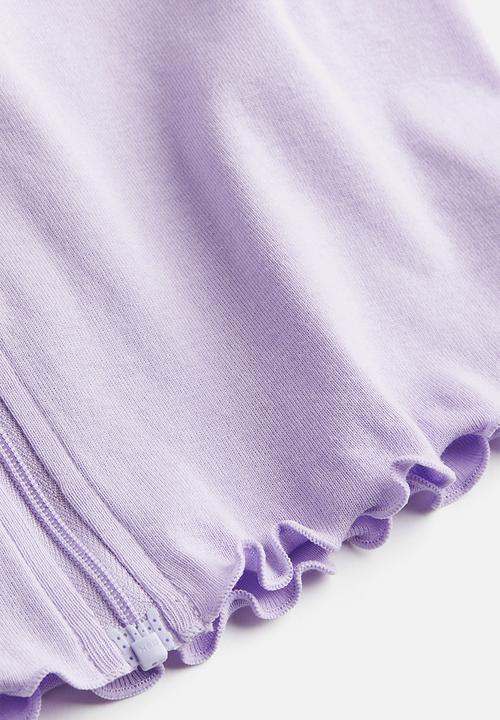 H&M - Cropped zip-through hoodie - light purple