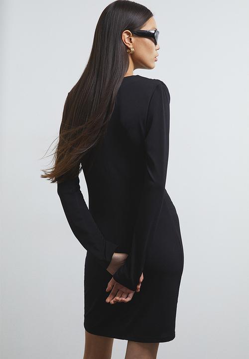 H&M - Gathered jersey dress - black