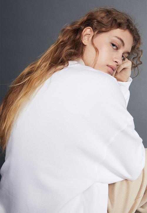 H&M - Oversized motif-detail sweatshirt - white/oregon