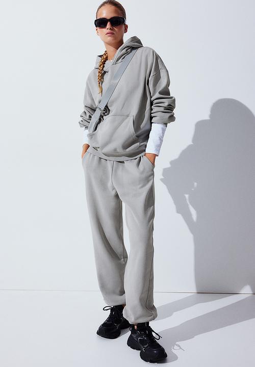 H&M - Oversized washed-look hoodie - light grey