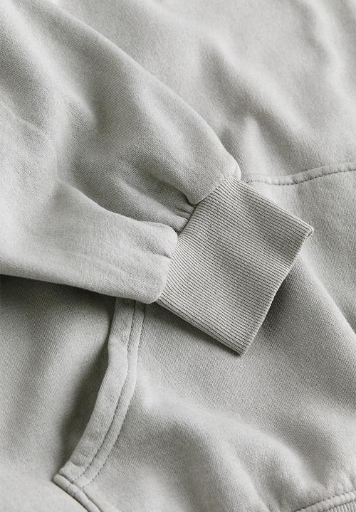 H&M - Oversized washed-look hoodie - light grey