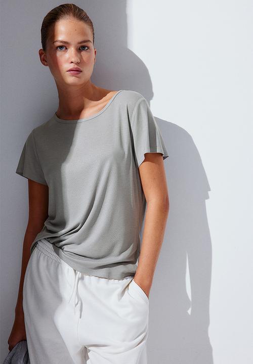 H&M - Ribbed t-shirt - grey