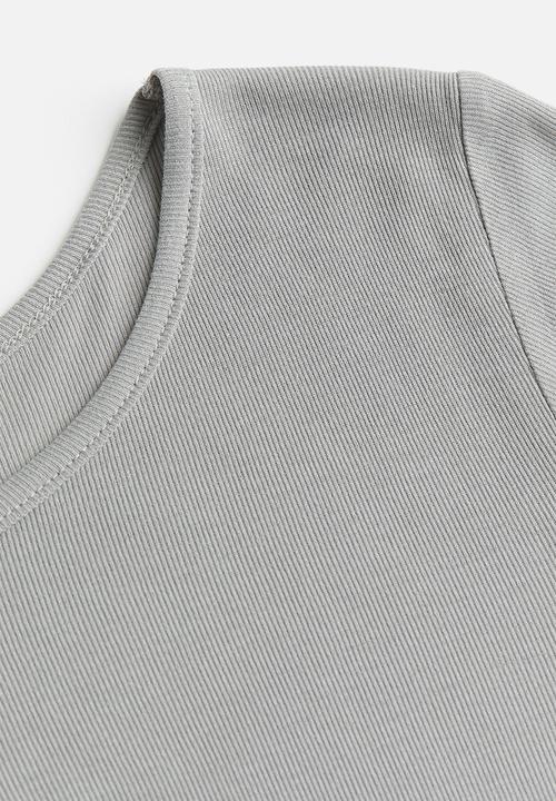 H&M - Ribbed t-shirt - grey