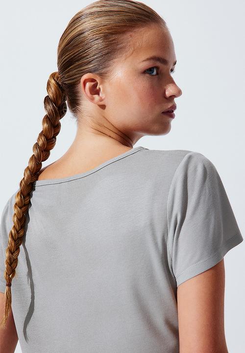H&M - Ribbed t-shirt - grey