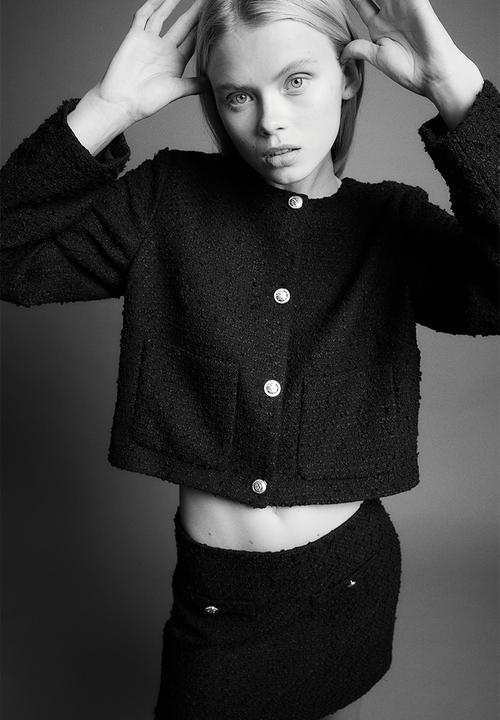 H&M - Bouclé mini skirt - black