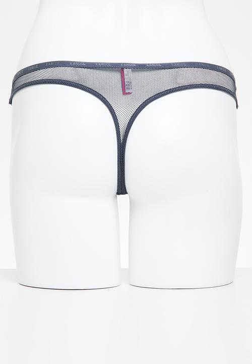 KANGOL - 3 pack thongs - stone navy/chai mocca/grape