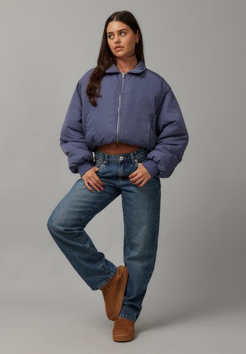 Factorie - Issy Crop Utility Bomber-Stormy