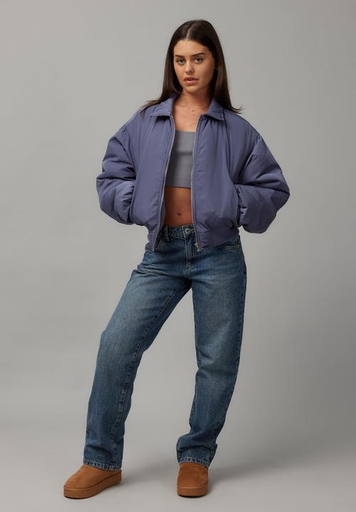 Factorie - Issy Crop Utility Bomber-Stormy