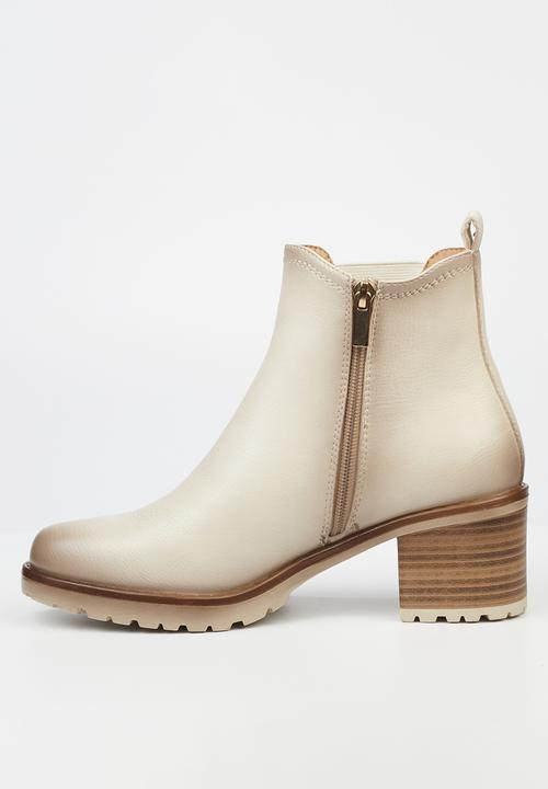 Butterfly Feet - Noxer 1 block heel chelsea boot - bone