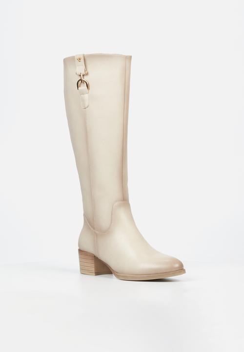 Butterfly Feet - Tacoma 1 block heel boot - bone