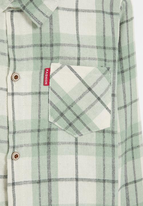 Pop Candy - Plaid shirt - green