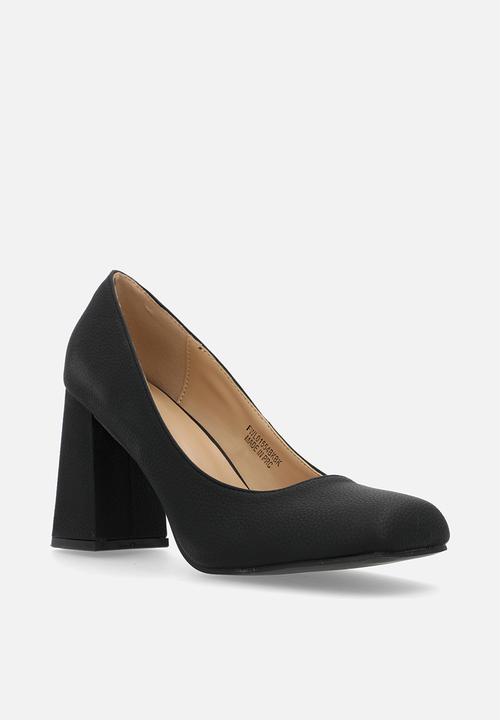 Footwork - Glerie block heel court - black