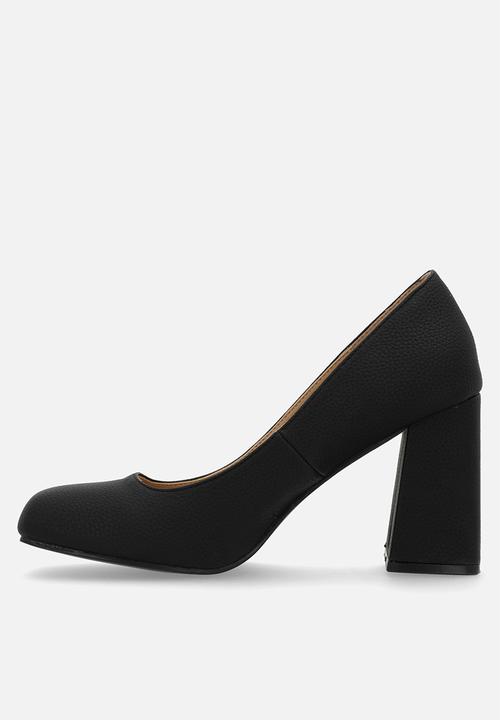Footwork - Glerie block heel court - black