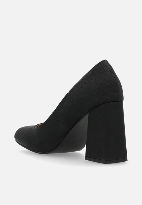 Footwork - Glerie block heel court - black