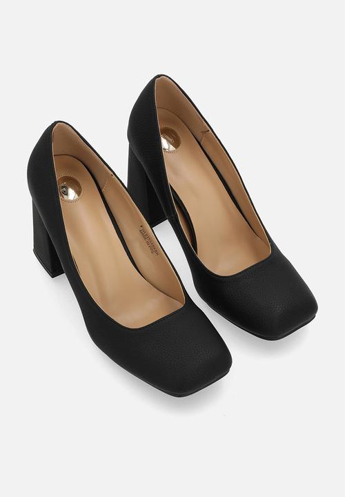 Footwork - Glerie block heel court - black