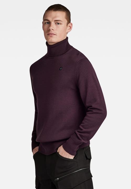 G-STAR - Premium core turtle knit Washable merino knit - lt maze