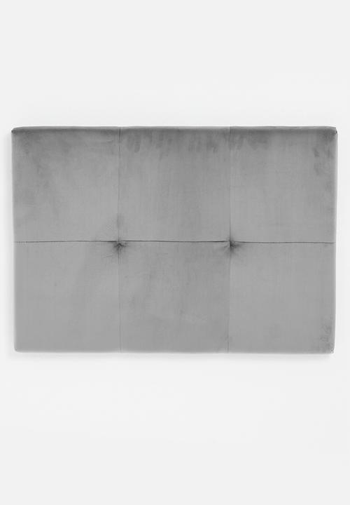 Sixth Floor - Helsinki Surface button headboard - grey velvet