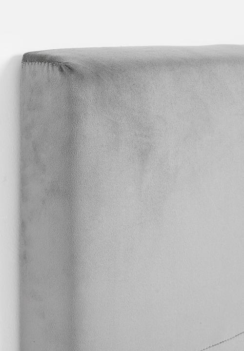 Sixth Floor - Helsinki Surface button headboard - grey velvet