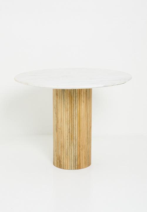 Sixth Floor - Delia marble & wood dining table-Natural