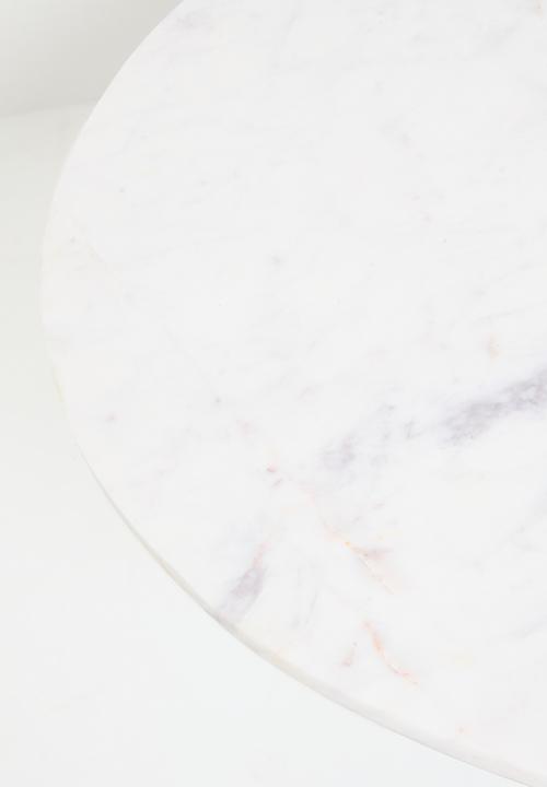 Sixth Floor - Maya marble & wood coffee table-white