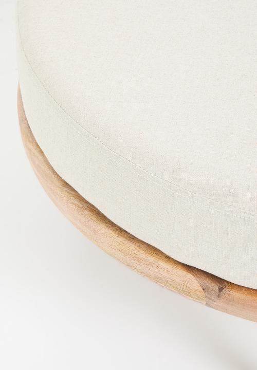 Sixth Floor - Ellaria wooden upholstered ottoman-natural