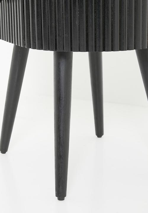 Sixth Floor - Grant marble & wood bedside table - black