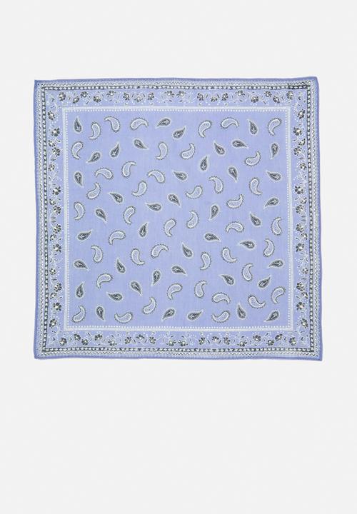 Rubi - Bandana square scarf - vintage blue paisley