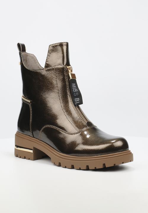 Miss Black - Vadar 2 heel trim boot - bronze