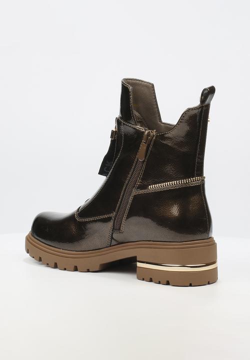 Miss Black - Vadar 2 heel trim boot - bronze