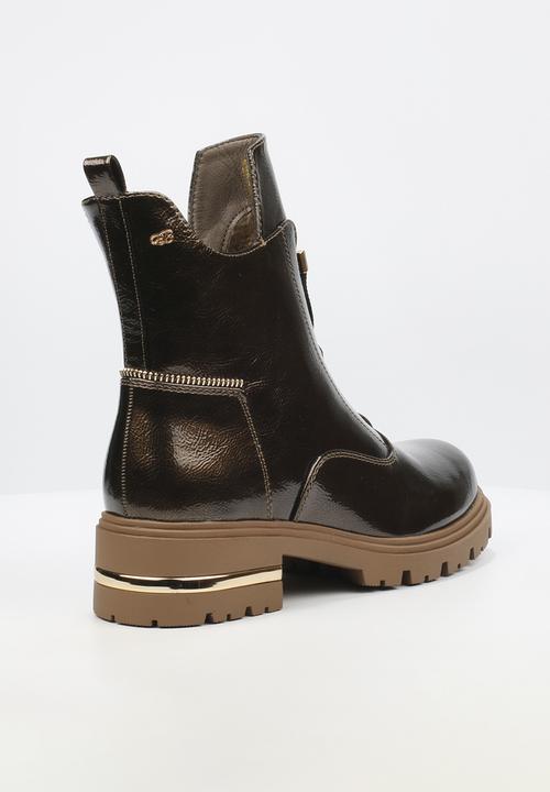 Miss Black - Vadar 2 heel trim boot - bronze