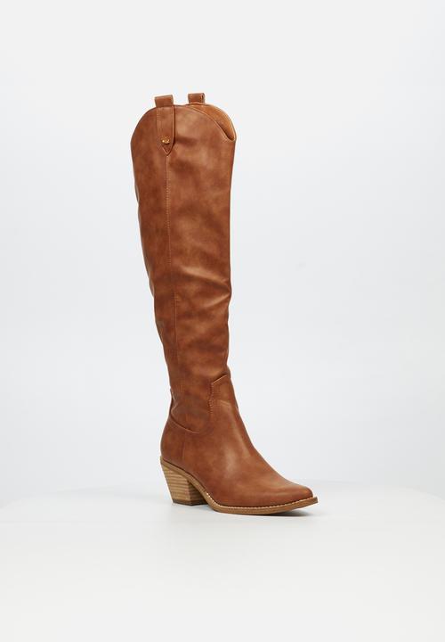 Miss Black - Dutton 2 western boot - tan