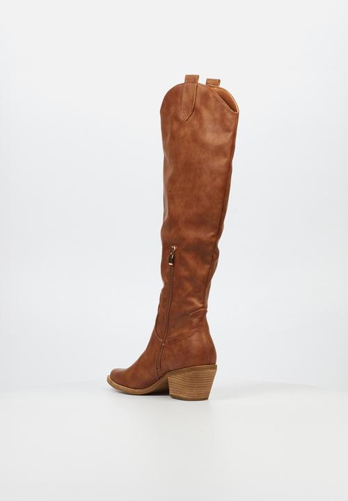 Miss Black - Dutton 2 western boot - tan
