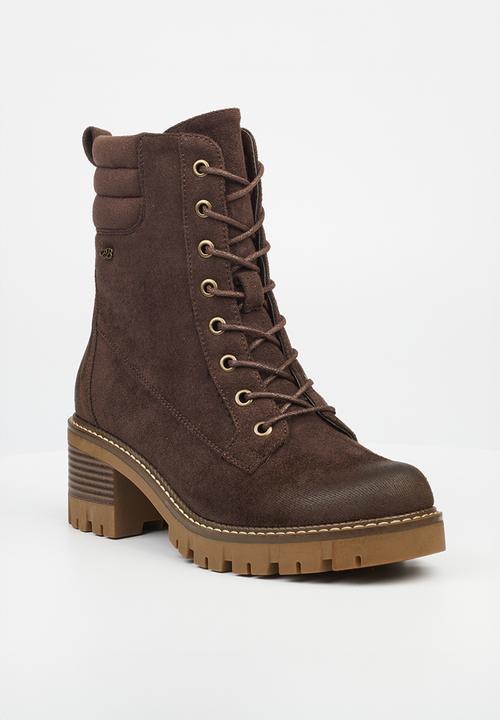 Miss Black - Carter 2 lace-up boot - chocolate
