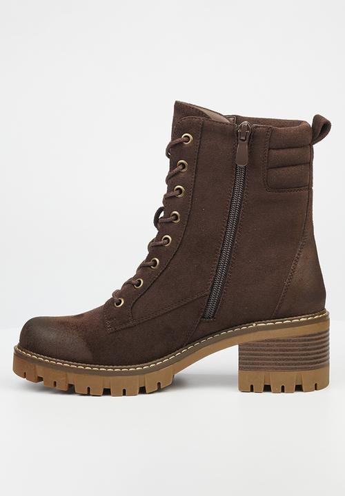 Miss Black - Carter 2 lace-up boot - chocolate