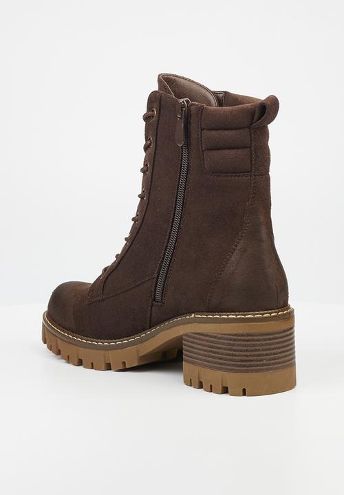 Miss Black - Carter 2 lace-up boot - chocolate