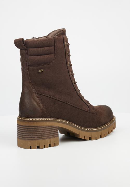 Miss Black - Carter 2 lace-up boot - chocolate