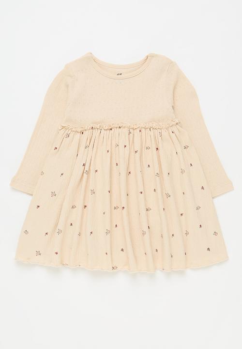 Jersey dress with a bodysuit - beige,multi - 1178005001