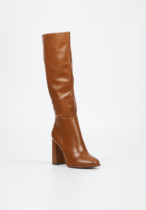 Miss Black - Shania 1 knee length boot - tan