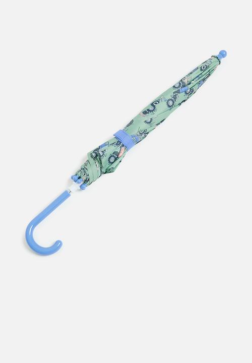 Cotton On - Kids rainy day umbrella - monster trucks/dusk blue