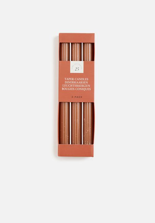 H&S - Dinner date candle set of 3 - rust