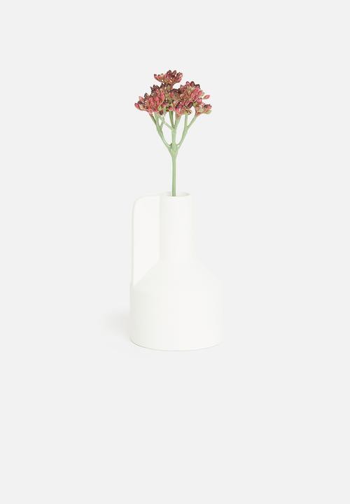 H&S - Handled vase - white