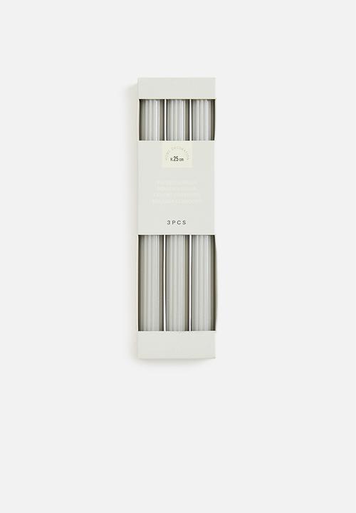 H&S - Taper candle set of 3 - grey